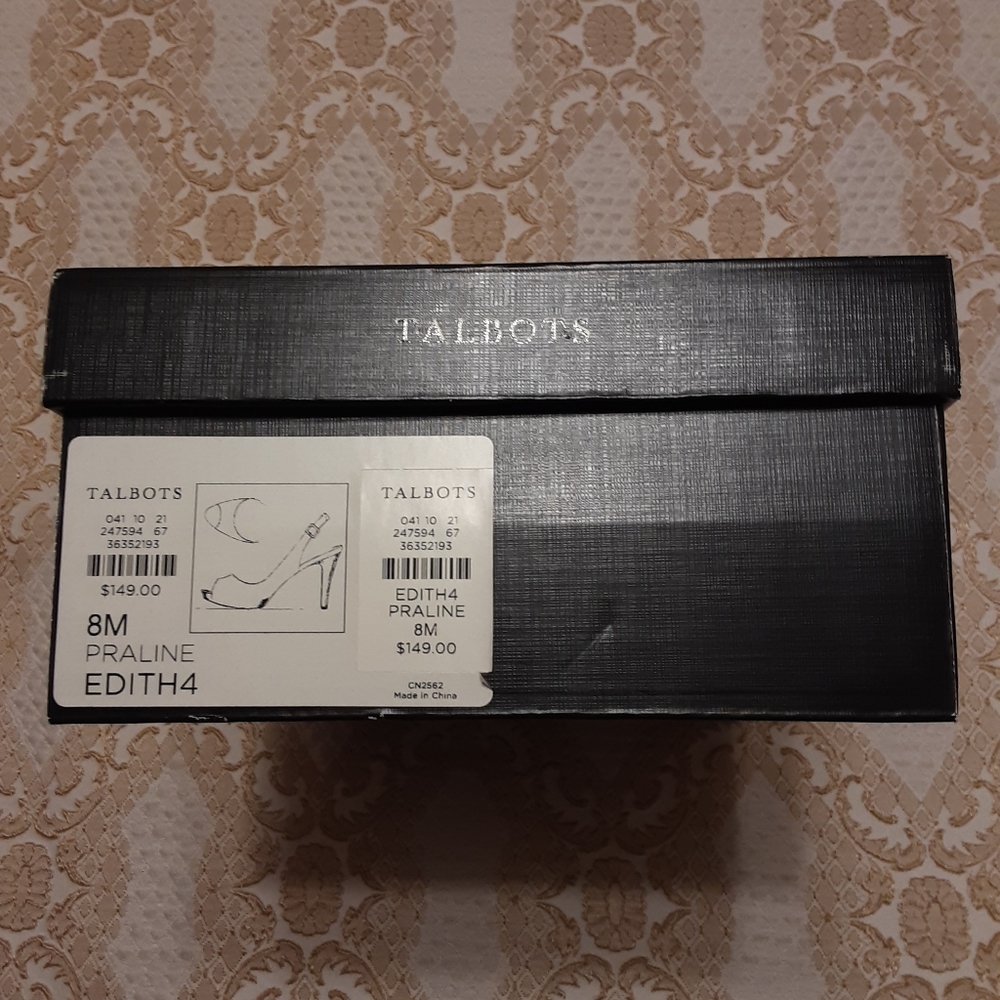 TALBOTS EDITH 4 PRAILINE COLOR PLATFORM HIGH HEEL SHOE SIZE 8M - Picture 9 of 10